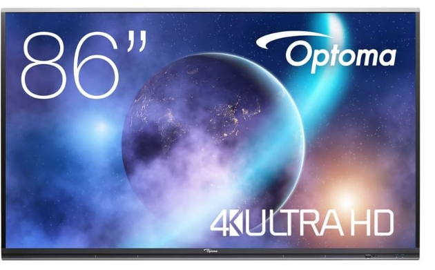 Black Optoma 5862RK Interactive Flat Panel Display,  500 - 650W W, 1957 X 86 X 1160 mm,86inch
